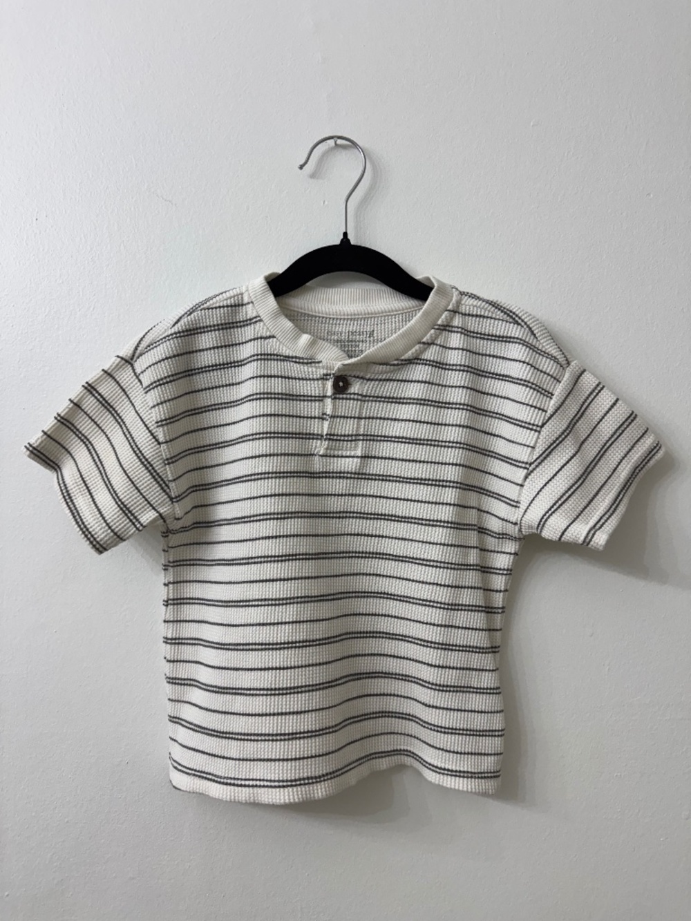 Easy Peasy Organic Cotton Striped Waffle Tee 3T Neutral Summer Shirt